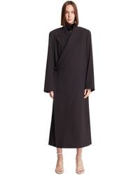 Lemaire - Oversized Wool Wrap Coat - Lyst