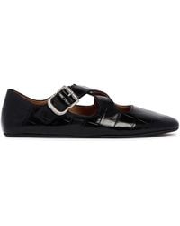 Alaïa - Python-Print Criss-Cross Flat Ballerina Shoes - Lyst