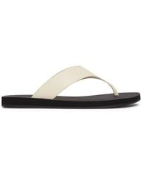 The Row - Leather Flip-Flop Sandals - Lyst
