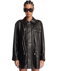 FRAME - X Alexandra Leclerc Paper Leather Safari Jacket - Lyst
