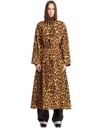 Alaïa - Animalier Taffeta Trench Coat - Lyst