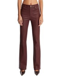 FRAME - Burgundy The Leather Reboot Trousers - Lyst