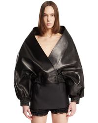 Balenciaga - Wrap Leather Jacket - Lyst