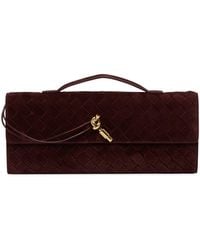 Bottega Veneta - Dark Suede Andiamo Clutch Bag - Lyst
