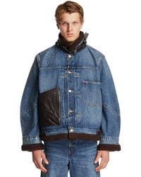 Sacai - Levi's X Denim Sherpa Jacket - Lyst