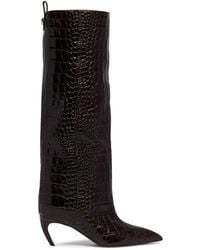 The Attico - Lea Python-Print Leather Boots - Lyst