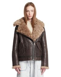 Acne Studios - Leather Shearling Jacket - Lyst