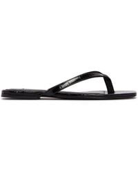 TOTEME - Leather Croc-Effect Flip-Flop Sandals - Lyst