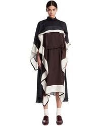 Sacai - Draped Midi Dress - Lyst