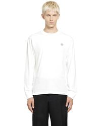 Stone Island - 2100025 Cotton Jersey 'Fissato' Effect Ls T-Shirt - Lyst