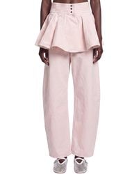 Alaïa - Denim Peplum Belt Skirt - Lyst