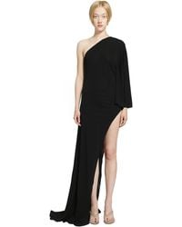 Gucci - Asymmetric Viscose Jersey Long Dress - Lyst