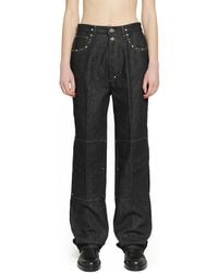 Lemaire - High-Waisted Straight Pants With Studs - Lyst