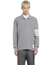 Thom Browne - Cotton Piqué 4-Bar Long Sleeve Polo - Lyst