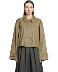MM6 by Maison Margiela - Cropped Wax Jacket - Lyst
