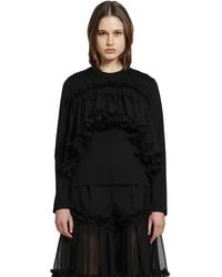 Noir Kei Ninomiya - Tulle Long Sleeve T-Shirt - Lyst