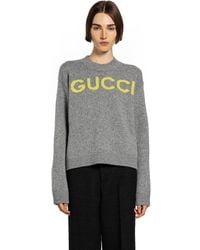 Gucci - Wool Knit Sweater Jacquard Logo - Lyst