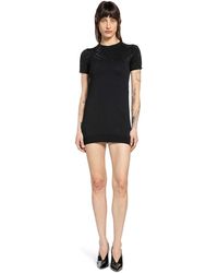 Gucci - Fine Wool Mini Dress With Gg Crystals - Lyst