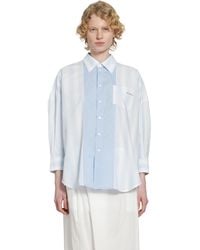 Marni - Cotton Poplin Pinstriped Patchwork Shirt - Lyst