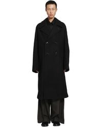 Lemaire - Wool And Alpaca Double-Breasted Coat - Lyst