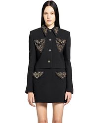 Versace - Studded Wool Crop Jacket - Lyst