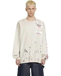 Maison Mihara Yasuhiro - Embellished Sticker Long Sleeve T-Shirt - Lyst