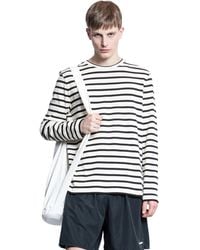 Jil Sander - Cotton Jersey Stripe Long Sleeve T-shirt - Lyst