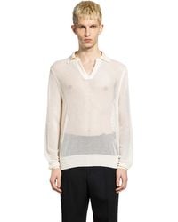 Tom Ford - Semi-Sheer Long Sleeve Polo Shirt - Lyst