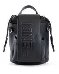 Fendi Roma Strike One-Shoulder Mini Backpack in Black for
