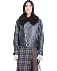 Ann Demeulemeester - Binus Distressed Shearling Leather Jacket - Lyst
