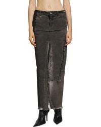 Rick Owens - Tower Denim Sliced Skirt - Lyst