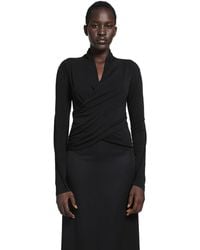 Thom Krom - Stretch Cotton Modal Wrap Top - Lyst