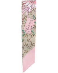Gucci - Gg Flora Silk Scarf - Lyst