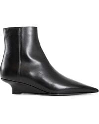 TOTEME - Sharp Leather Ankle Boots - Lyst