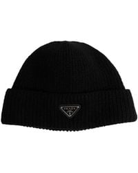 Prada - Wool And Cashmere Beanie - Lyst