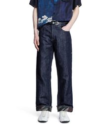 Maharishi Dragon-print Straight Trousers in Blue for Men | Lyst UK