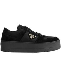 Prada - Downtown Bold Re-Nylon And Suede Sneakers - Lyst