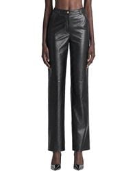 Max Mara - Nappa Leather Barrel-Leg Trousers - Lyst