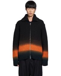 Sacai Garment Dye Wool Knit Cardigan in Black for Men | Lyst