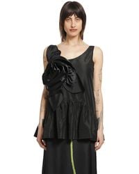 Simone Rocha - Pressed Rosette Tilted Neck Peplum Top - Lyst
