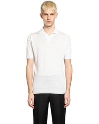 Lardini - Cotton Linen Knit Polo - Lyst