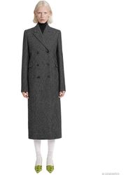 Prada - Double-Breasted Gingham Check Wool Coat - Lyst