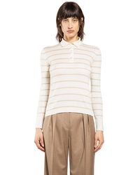 Max Mara - Striped Cashmere Silk Polo - Lyst