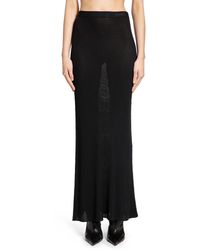 Balenciaga - Sheer Rib Knit Long Skirt - Lyst