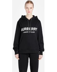 Burberry Logo Hooded Sweatshirt - Black