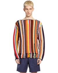 Prada - Wool Crochet Boat Neck Sweater - Lyst