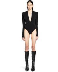 Mugler - Hooded V-Neck Bodysuit - Lyst