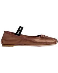 Miu Miu - Satin Ballerinas - Lyst