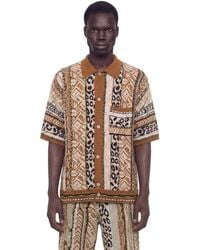 Laneus - Graphic Knit Short Sleeve Shirt - Lyst