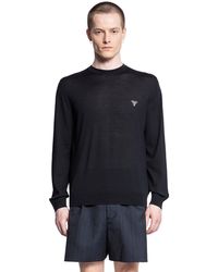 Prada - Virgin Wool Logo Sweater - Lyst